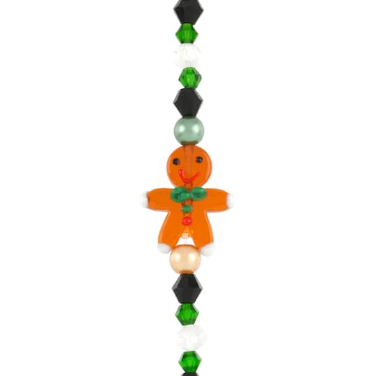 Brown Gingerbread Man Lampwork Glass Bead Mix by Bead Landing™